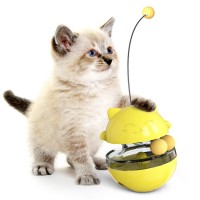 Portable Pet Cat Toys Rotating Tumbler Leak Dispenser Feeder Ball Interactive Toy