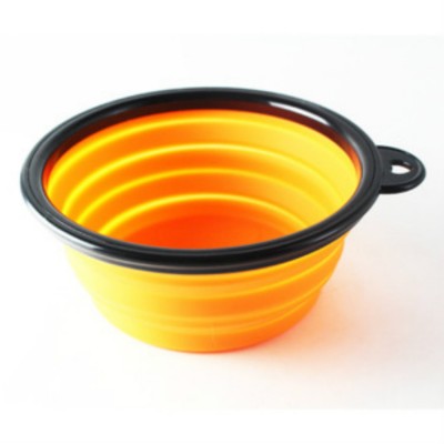 Hot sale color printed Portable rubber  Pet bowl For Feeding