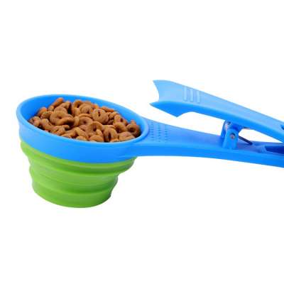 Collapsible Pet Scoop For Dog Cat Food Water Measuring Cup Bowls