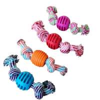 Double Knot Cotton Rope Ball Washable Dogs Toys  Durable Rope Chew Toys