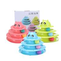 EASYPLUS 3 Layers Detachable Rotatable Design Balls Turntable Cat Toys for Scratching