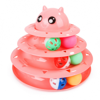 Wholesale Funny Pet Toys Three-layer Circular Turntable Cat Toy With Balls