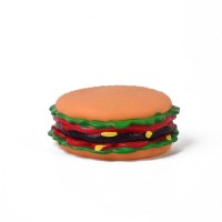 Factory newest excellent quality pvc hamburger design chew pet toys chew