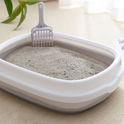 Factory Direct Sale Semi Closed Detachable Silica Gel Pet Litter Basin